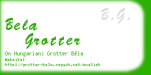 bela grotter business card
